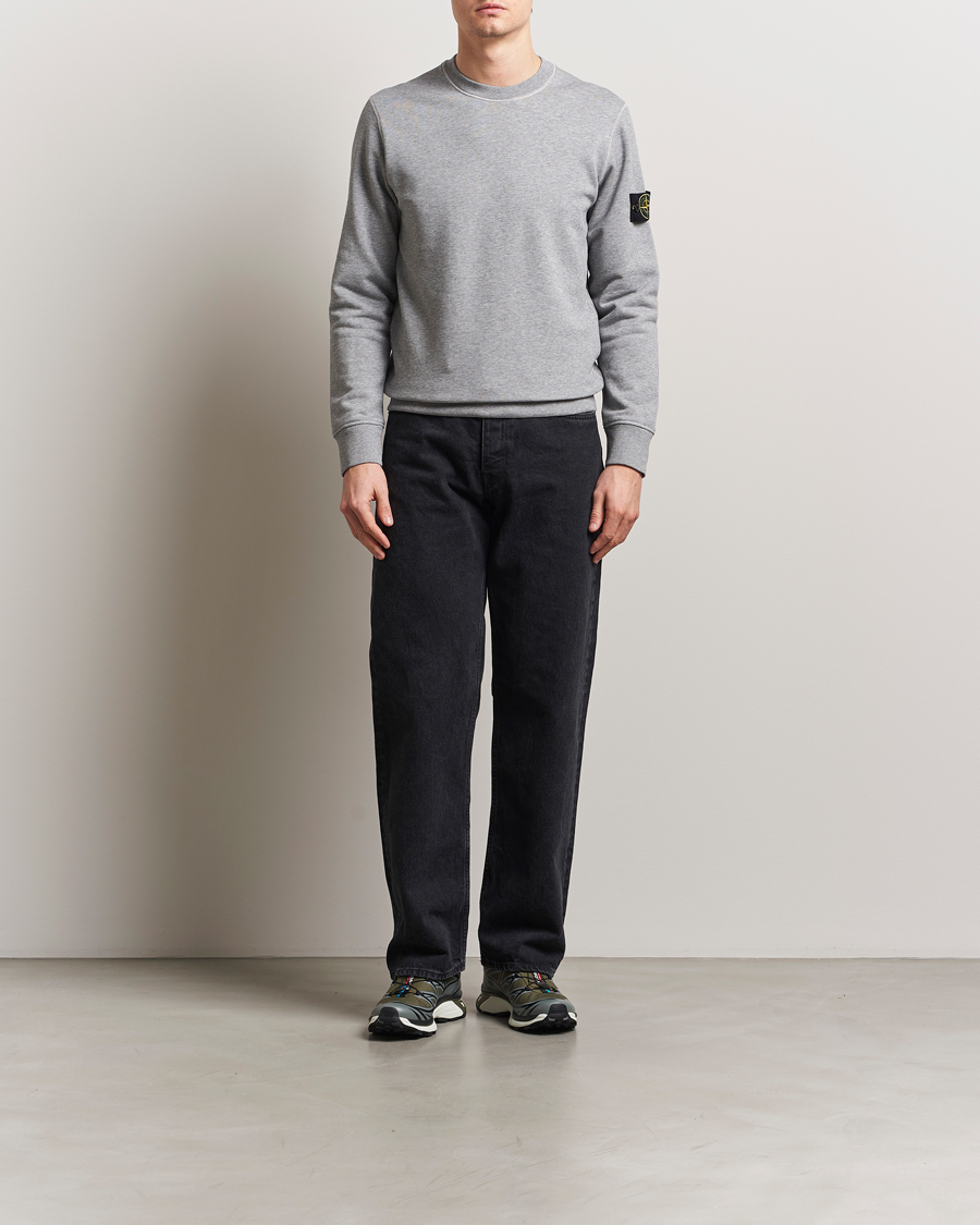 Mies | Puserot | Stone Island | Garment Dyed Fleece Sweatshirt Melange Grey