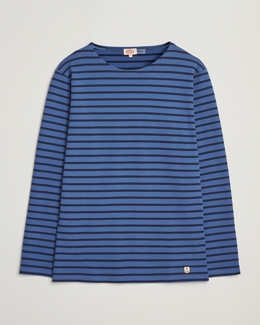 Mies | T-paidat | Armor-lux | Houat Héritage Stripe Long Sleeve T-Shirt Obscure/Deep Marine