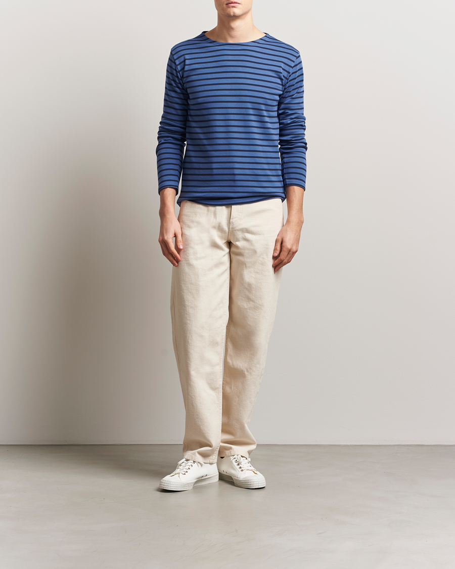 Mies | T-paidat | Armor-lux | Houat Héritage Stripe Long Sleeve T-Shirt Obscure/Deep Marine
