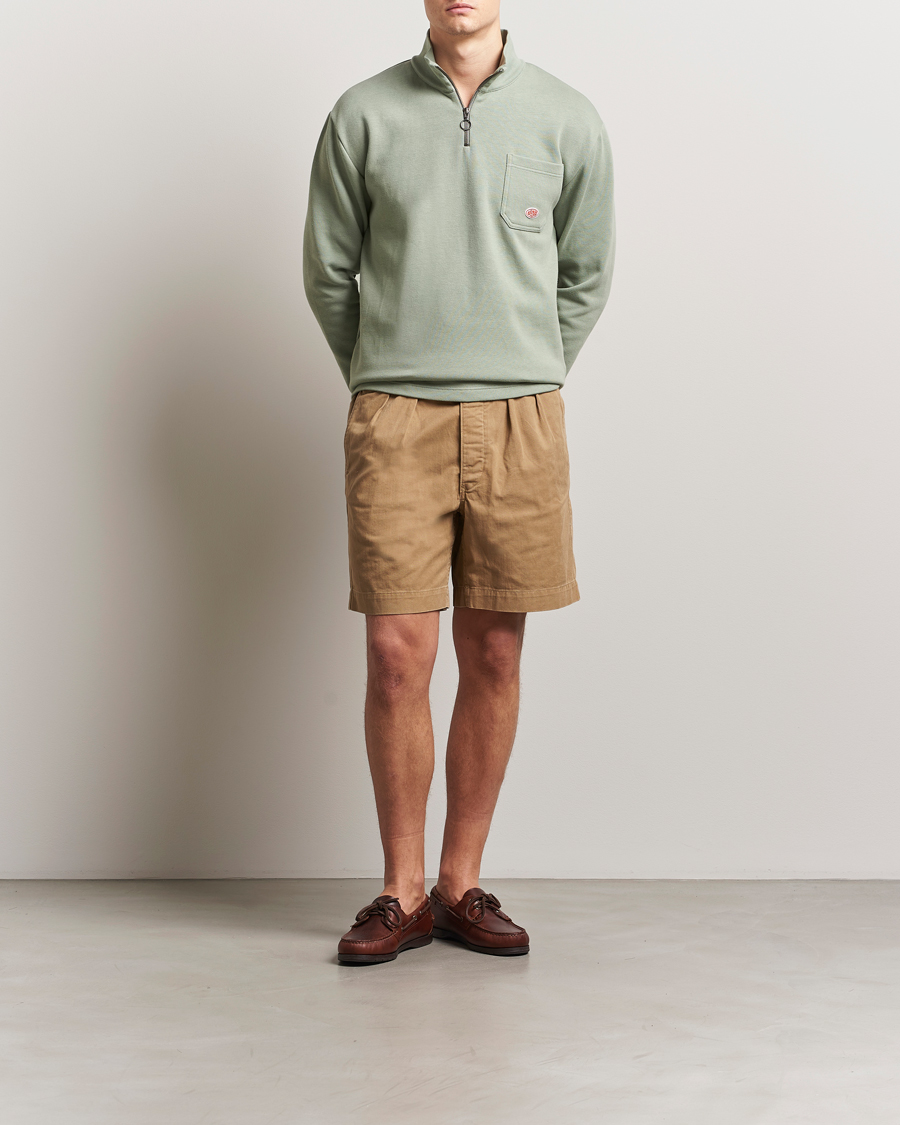 Mies | Puserot | Armor-lux | Camionneur Cotton Half Zip Sweater Shadow Green
