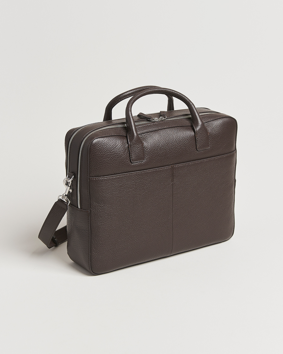 Mies | Tiger of Sweden Beridare Double Zip Leather Briefcase Dark Brown | Tiger of Sweden | Beridare Double Zip Leather Briefcase Dark Brown