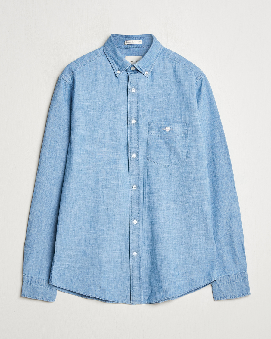 Mies | Kauluspaidat | GANT | Regular Fit Chambray Shirt Light Blue