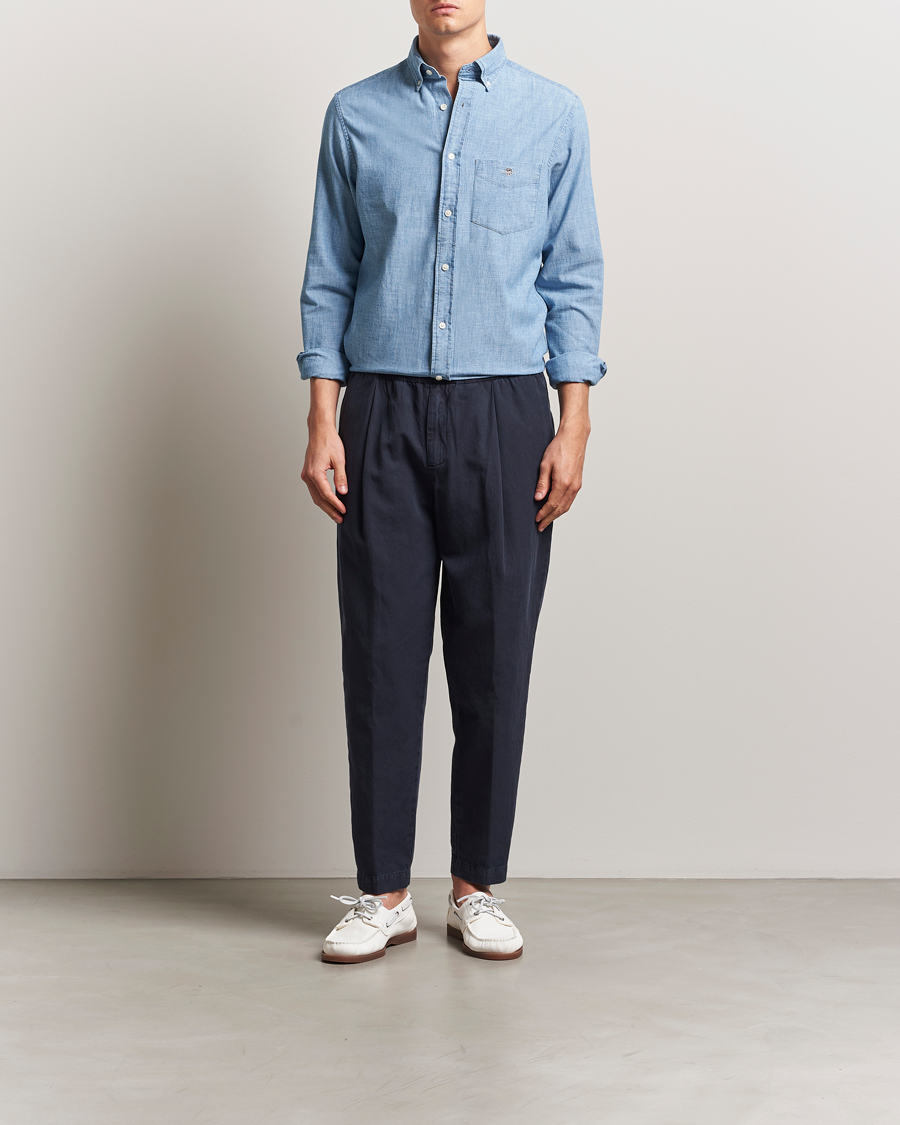 Mies | Kauluspaidat | GANT | Regular Fit Chambray Shirt Light Blue
