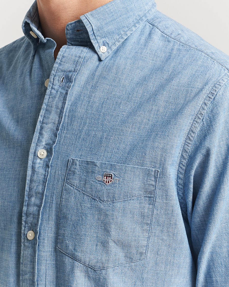 Mies | Kauluspaidat | GANT | Regular Fit Chambray Shirt Light Blue