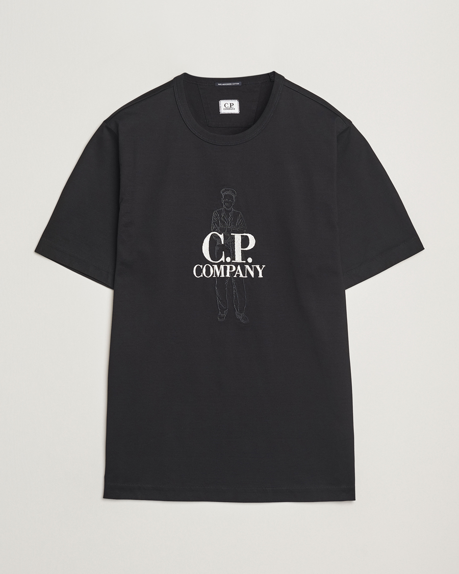 Mies | T-paidat | C.P. Company | Mercerized Heavy Cotton Back Logo T-Shirt Black