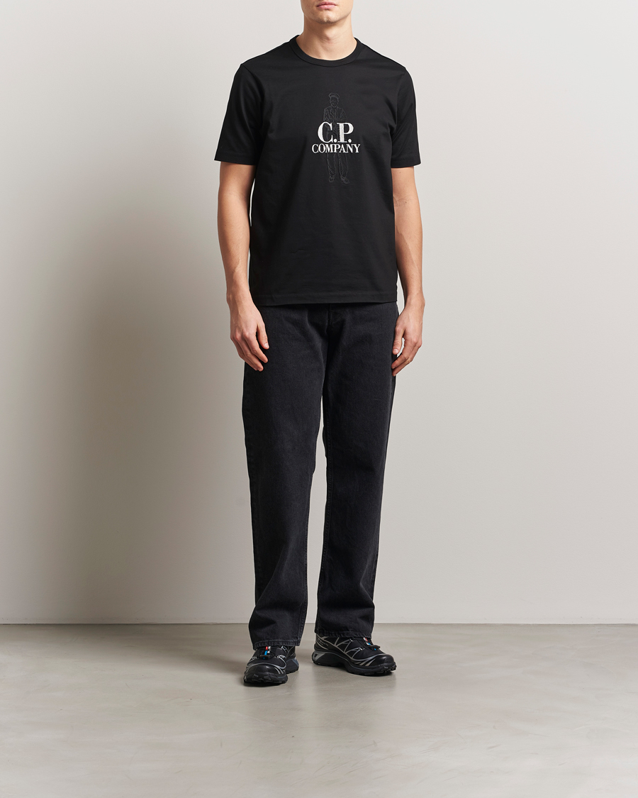 Mies | T-paidat | C.P. Company | Mercerized Heavy Cotton Back Logo T-Shirt Black