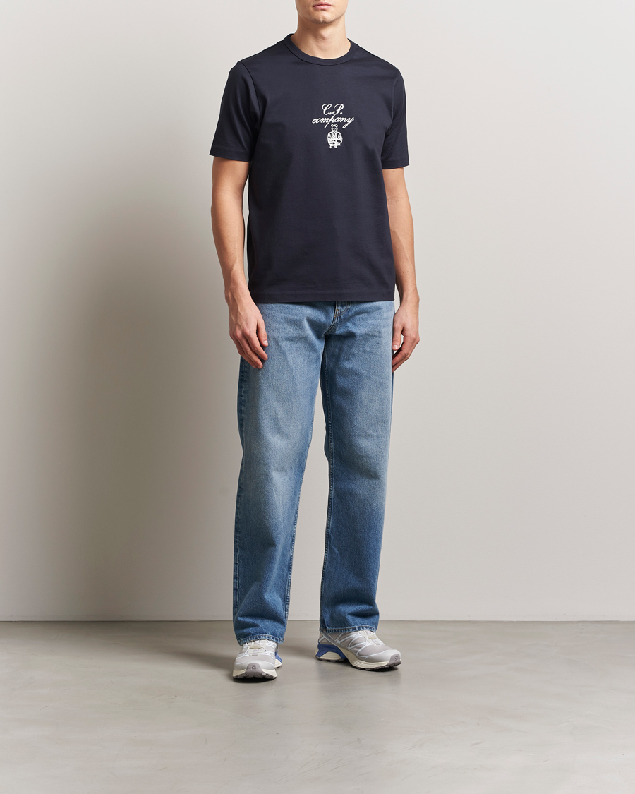 Mies | T-paidat | C.P. Company | Mercerized Heavy Cotton Chest Logo T-Shirt Navy