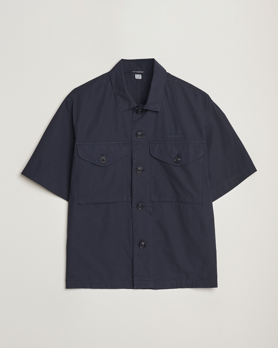 Mies | Kauluspaidat | C.P. Company | Short Sleeve Popline Shirt Navy