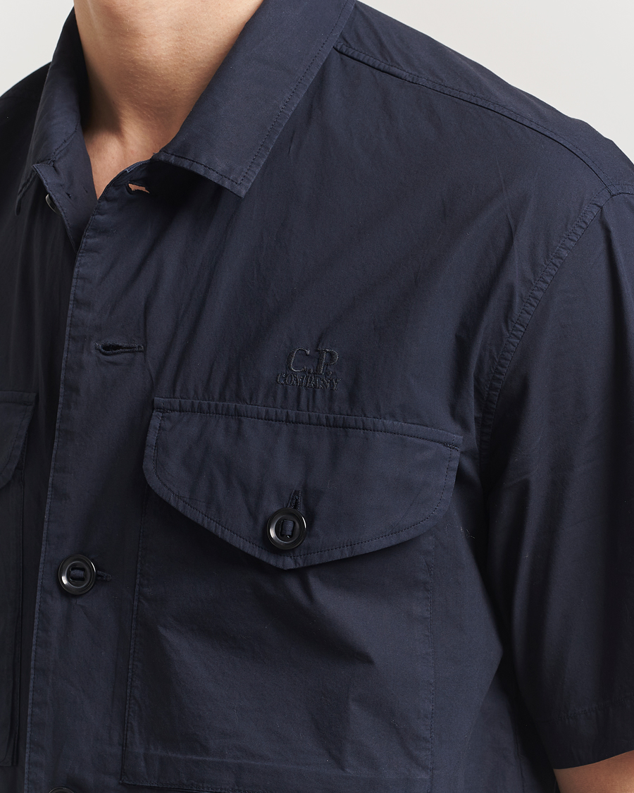 Mies | Kauluspaidat | C.P. Company | Short Sleeve Popline Shirt Navy