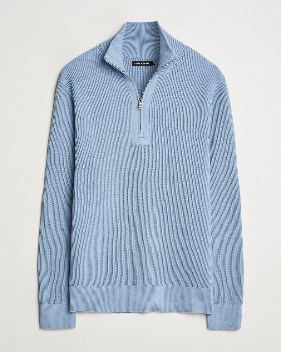 Mies | Puserot | J.Lindeberg | Alex Knitted Half-Zip Rainwashed