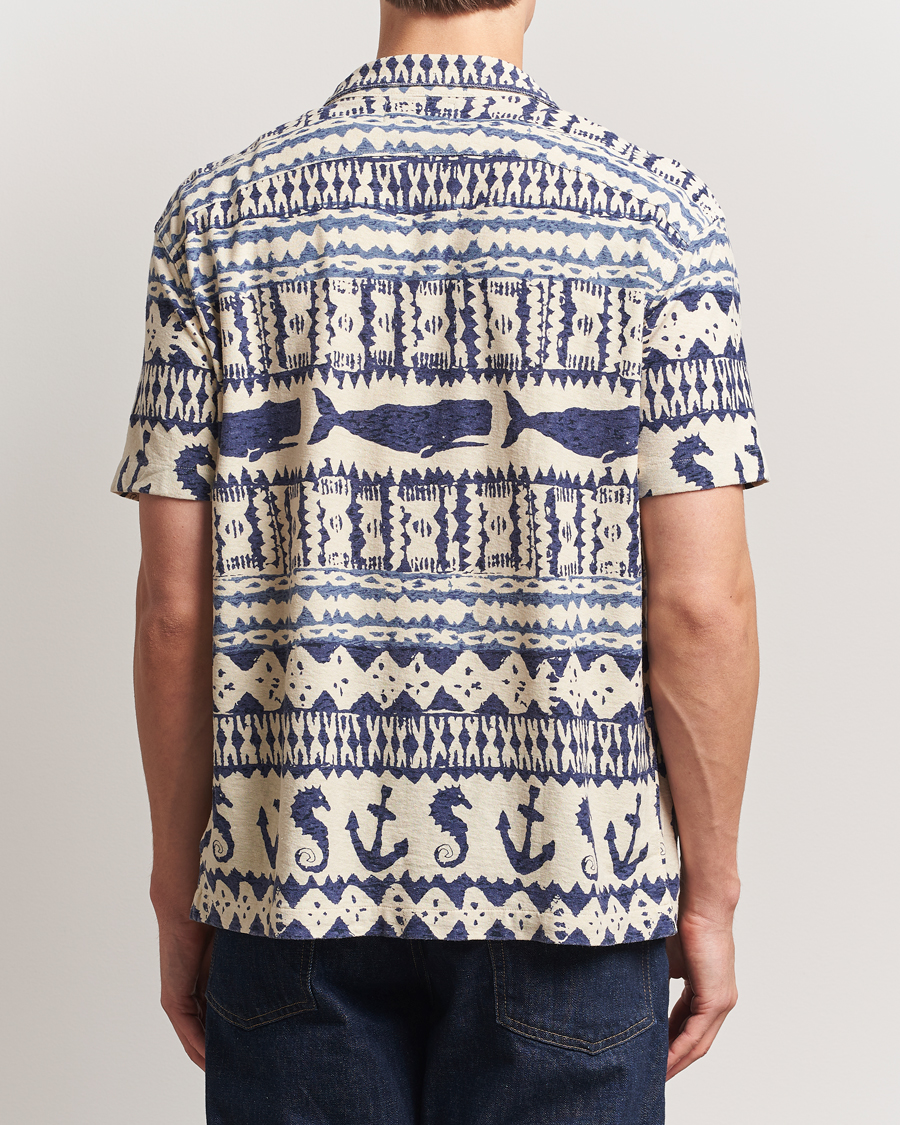 Mies | Kauluspaidat | RRL | Ryan Short Sleeve Shirt Cream/Navy