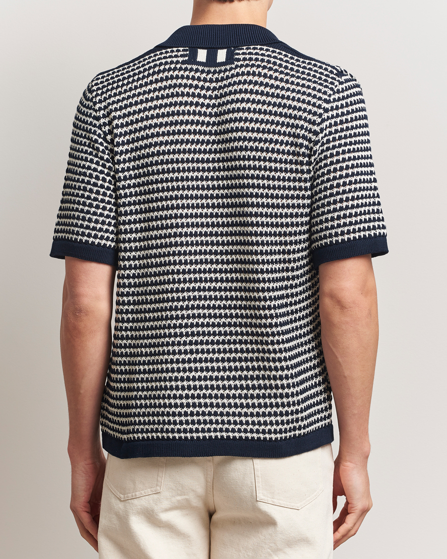 Mies | Kauluspaidat | Peregrine | Island Crochet Knitted Shirt Navy