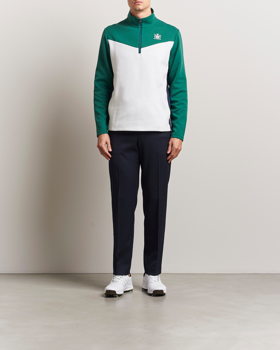 Mies | Puserot | RLX Ralph Lauren | Double Knit Tech Half Zip Kelly Green/Ceramic White
