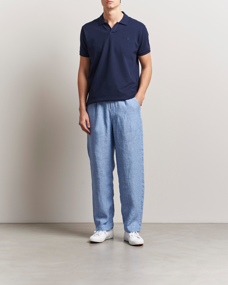 Mies | Housut | Polo Ralph Lauren | Pleated Chambray Linen Pants Blue