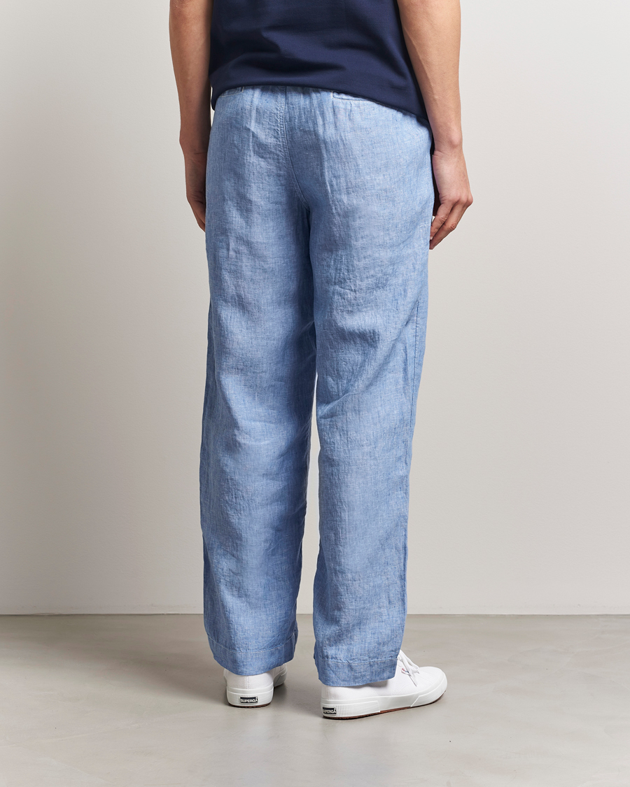 Mies | Housut | Polo Ralph Lauren | Pleated Chambray Linen Pants Blue