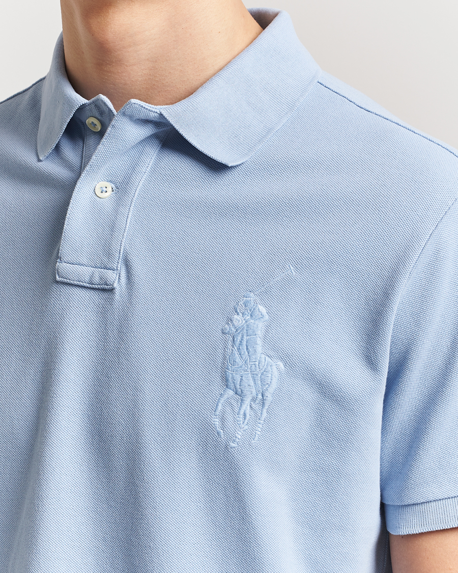 Mies | Pikeet | Polo Ralph Lauren | Custom Slim Fit Mesh Polo Chambray Blue