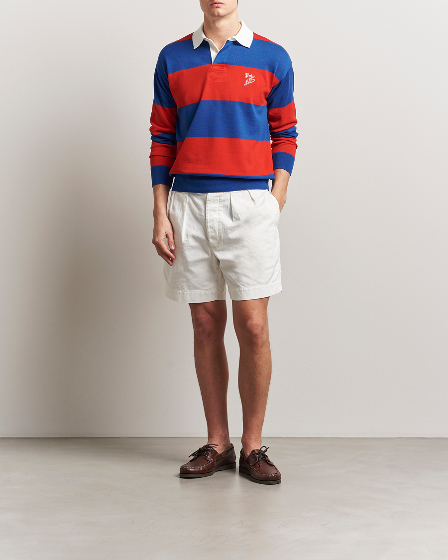 Mies | Shortsit | Polo Ralph Lauren | Rustic Twill Pleated Shorts Deckwash White