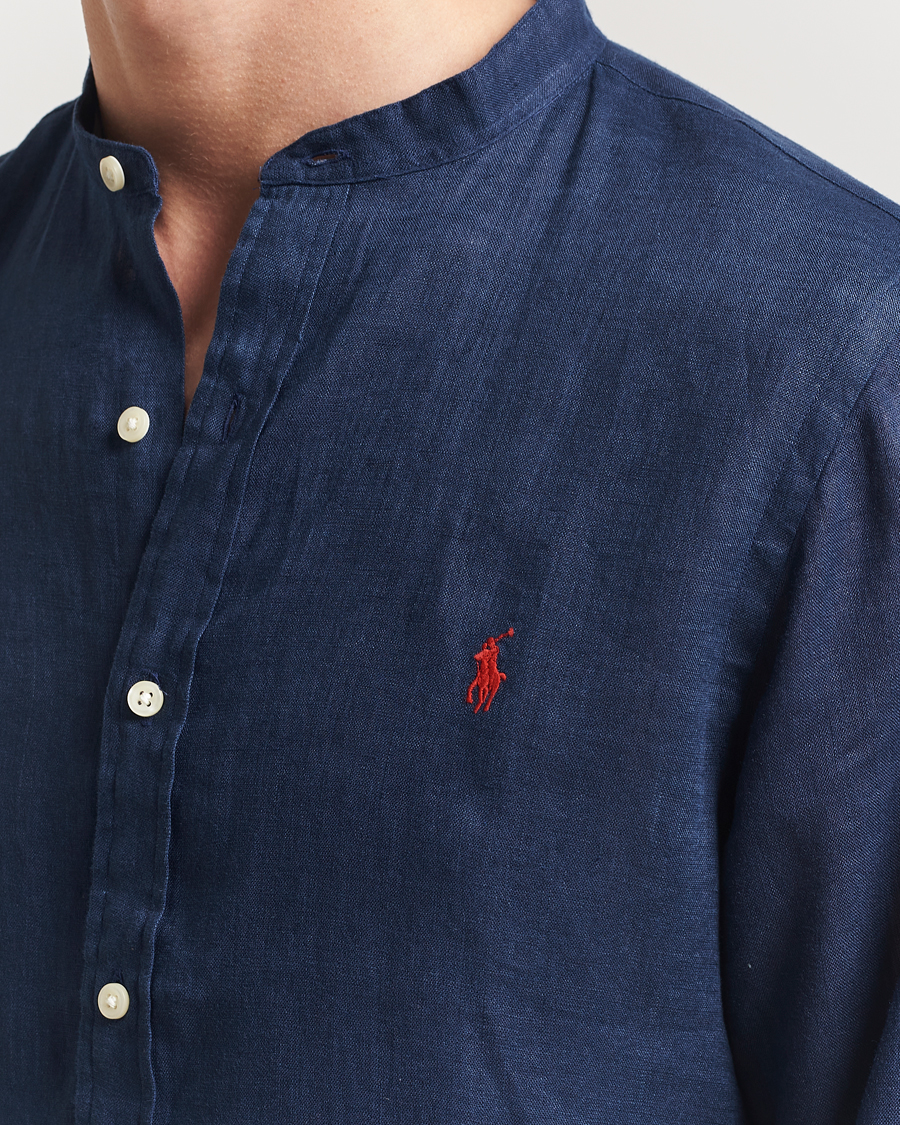 Mies | Kauluspaidat | Polo Ralph Lauren | Slim Fit Linen Shirt Newport Navy