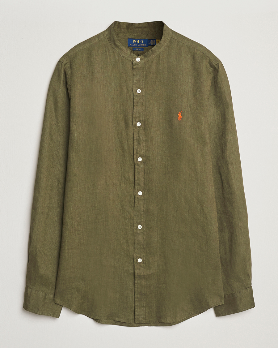Mies | Kauluspaidat | Polo Ralph Lauren | Slim Fit Linen Shirt New Olive