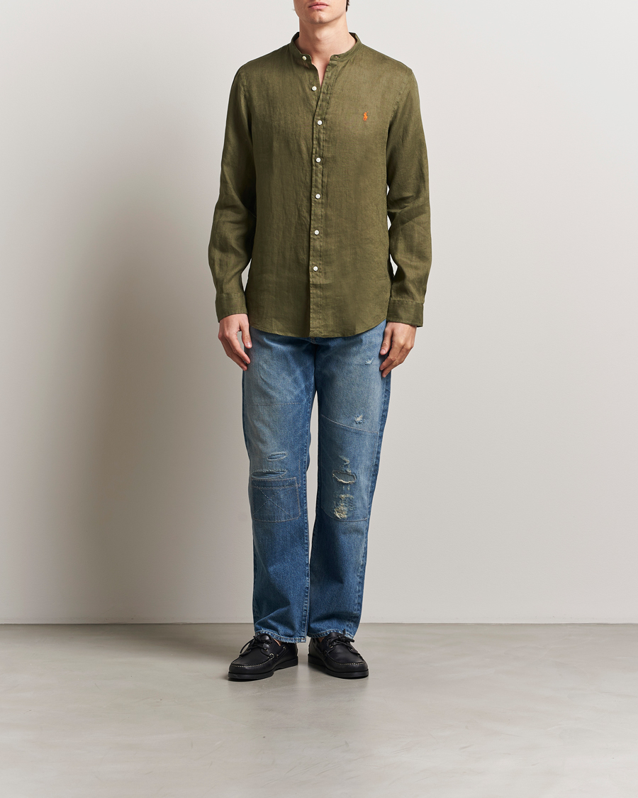 Mies | Kauluspaidat | Polo Ralph Lauren | Slim Fit Linen Shirt New Olive