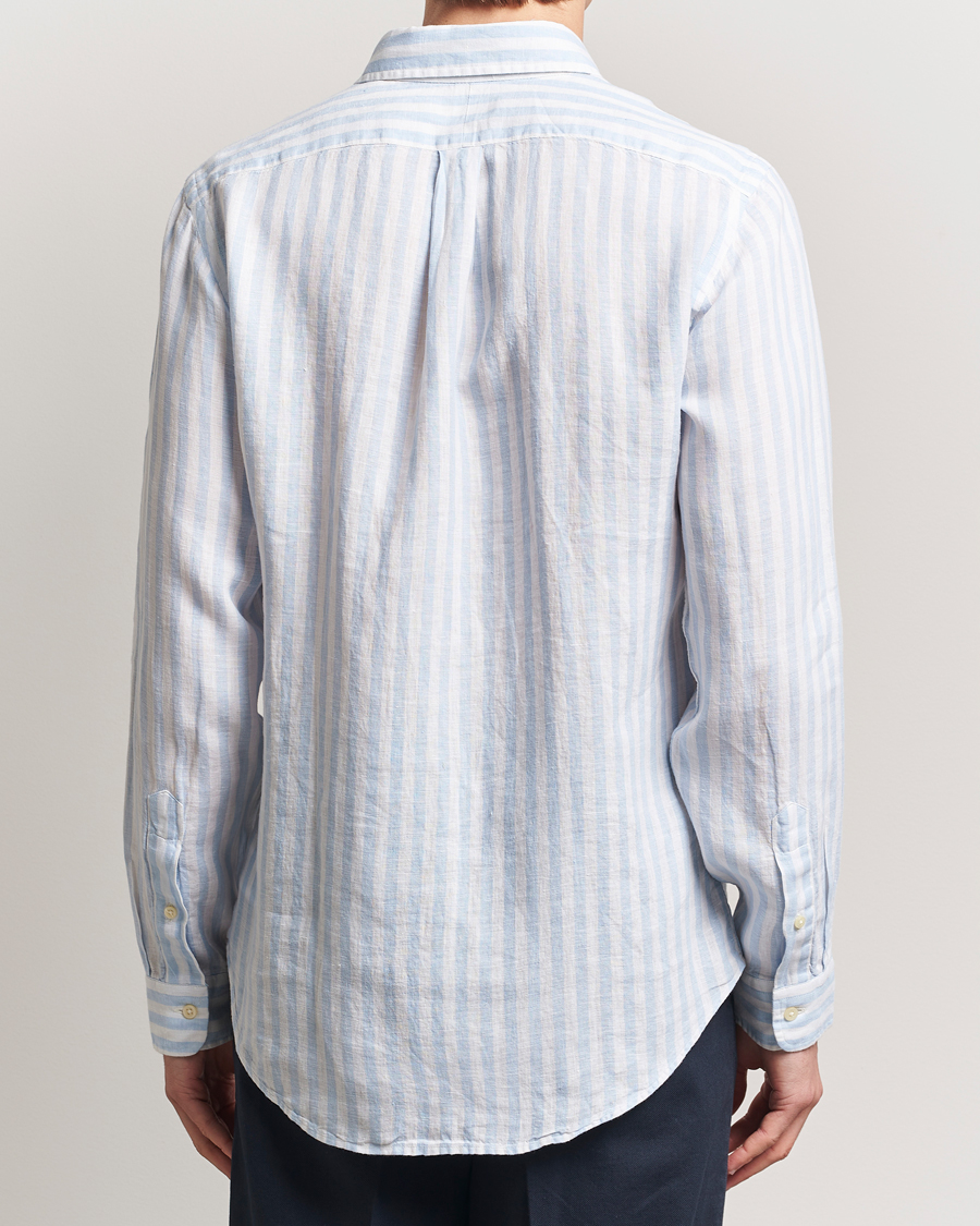 Mies | Kauluspaidat | Polo Ralph Lauren | Custom Fit Striped Linen Shirt Office Blue/White