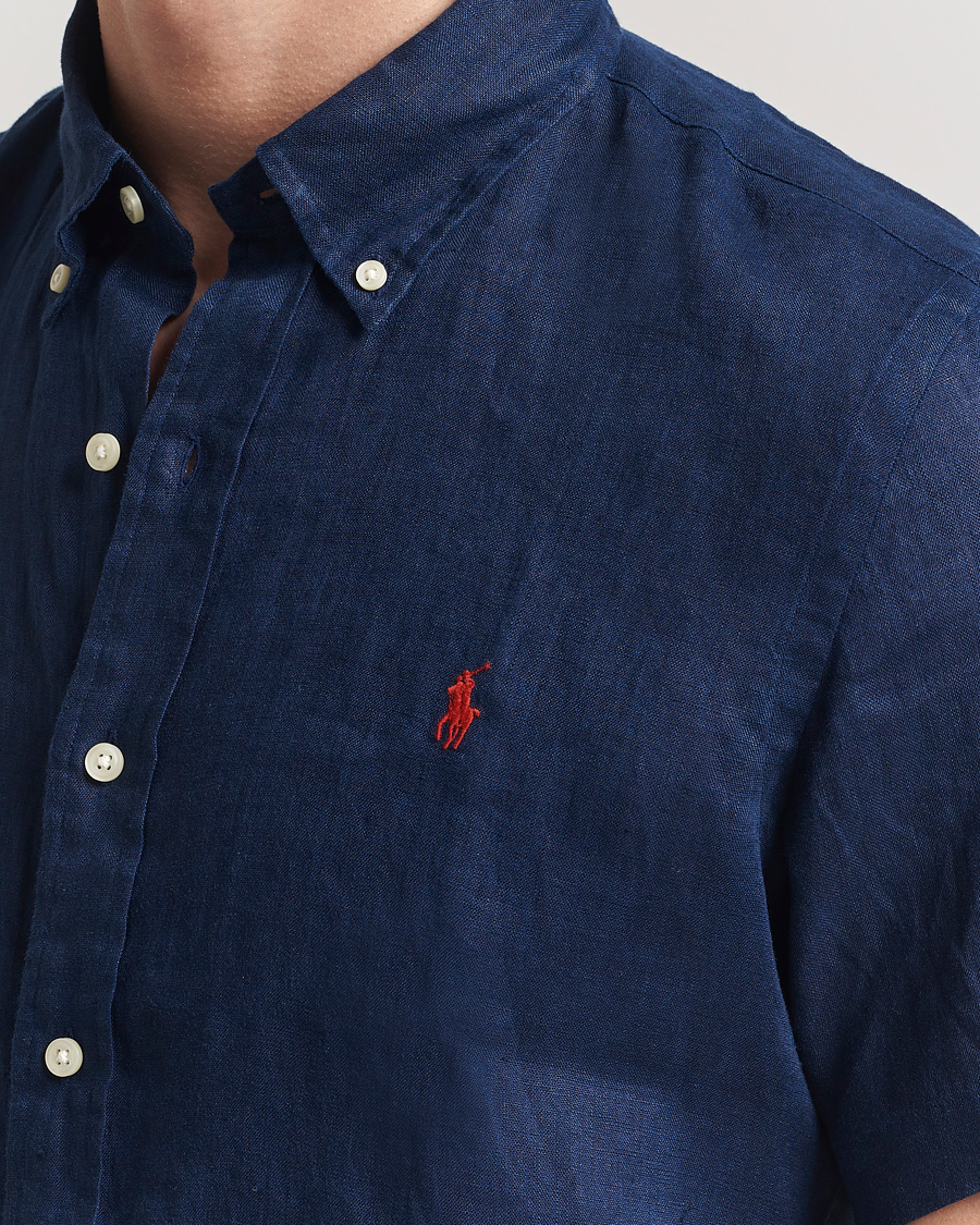 Mies | Kauluspaidat | Polo Ralph Lauren | Short Sleeve Linen Shirt Newport Navy