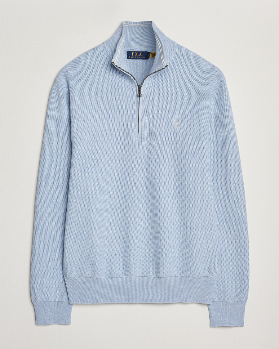 Mies | Puserot | Polo Ralph Lauren | Textured Half Zip Blue Hyacinth Heahter