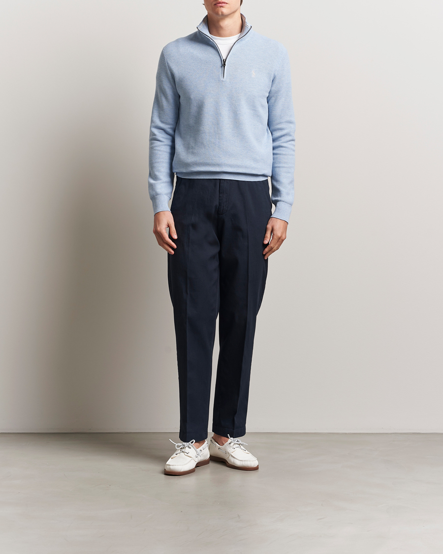 Mies | Puserot | Polo Ralph Lauren | Textured Half Zip Blue Hyacinth Heahter