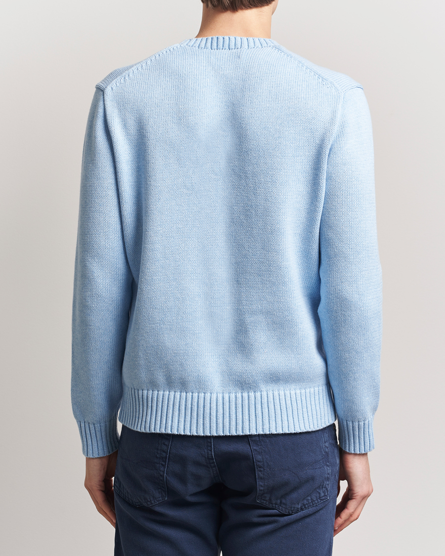 Mies | Puserot | Polo Ralph Lauren | Cotton Knitted Bear Sweatshirt Ocean Pearl Blue