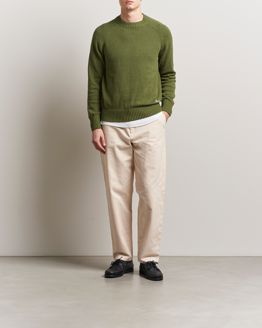 Mies | Puserot | LES DEUX | Brad Knitted Roundneck Chive Green