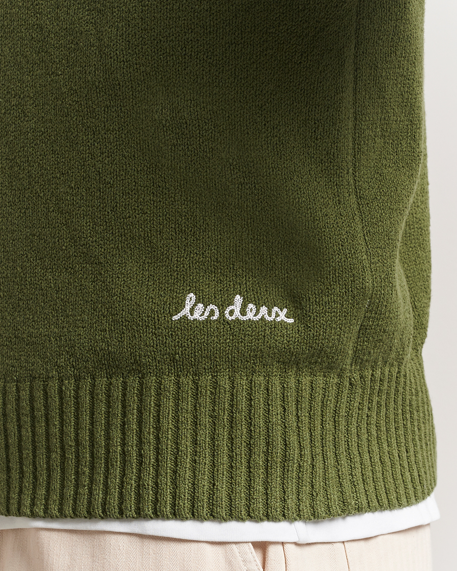 Mies | Puserot | LES DEUX | Brad Knitted Roundneck Chive Green