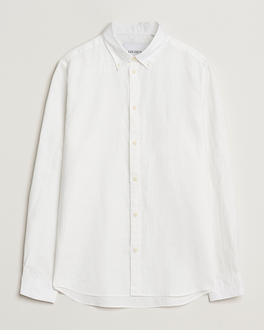 Mies | Kauluspaidat | LES DEUX | Kristian Linen Shirt White