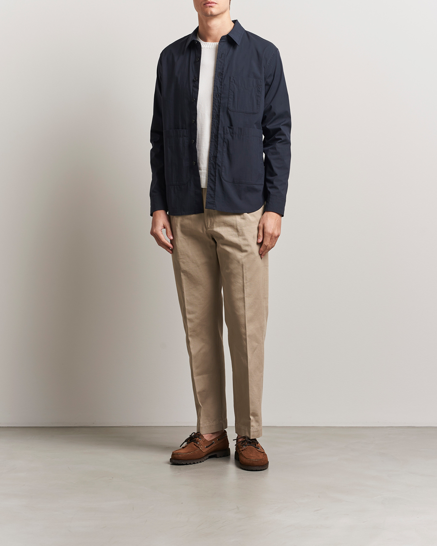Mies | Kauluspaidat | Aspesi | Technical Cotton Utility Shirt Navy