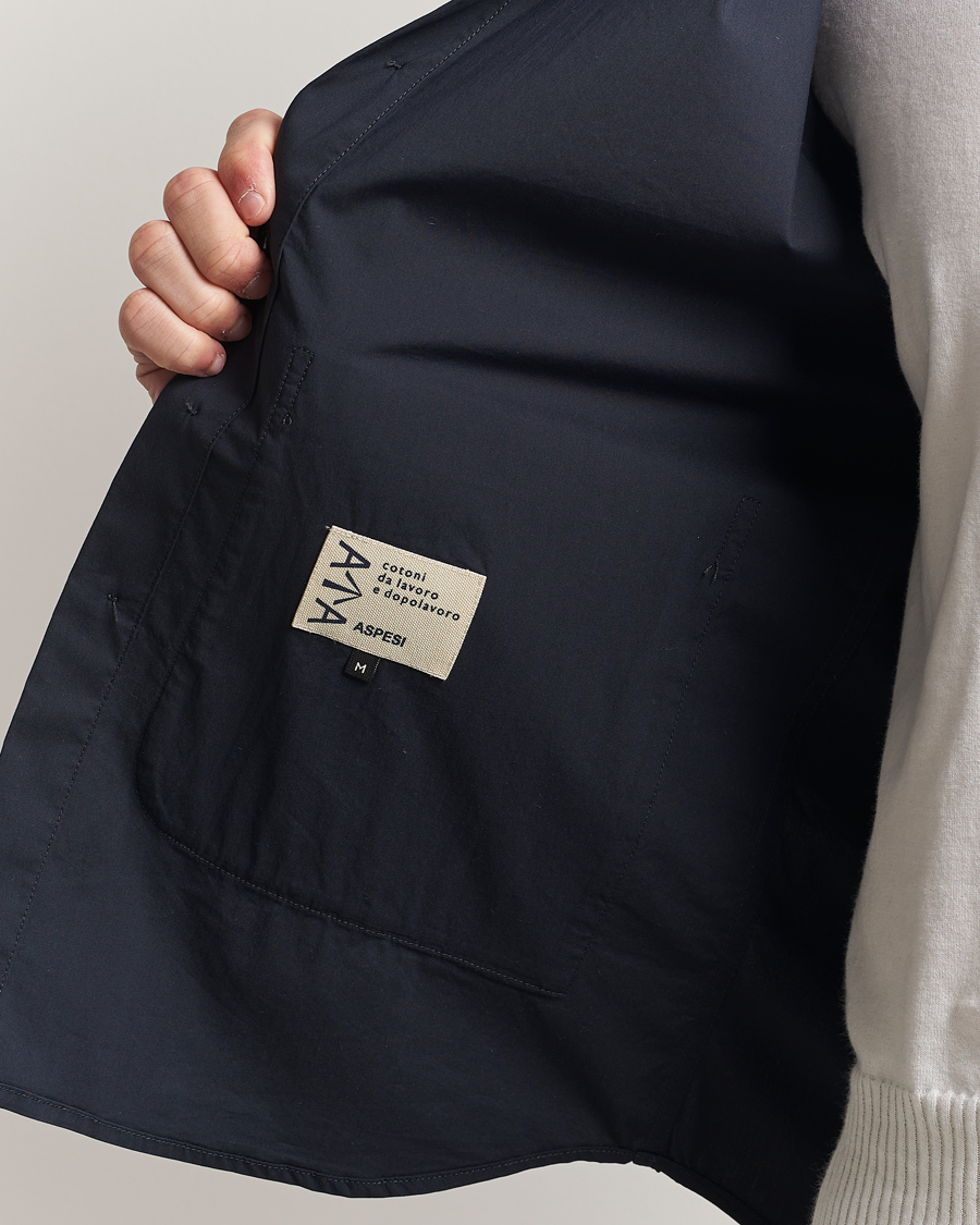 Mies | Kauluspaidat | Aspesi | Technical Cotton Utility Shirt Navy
