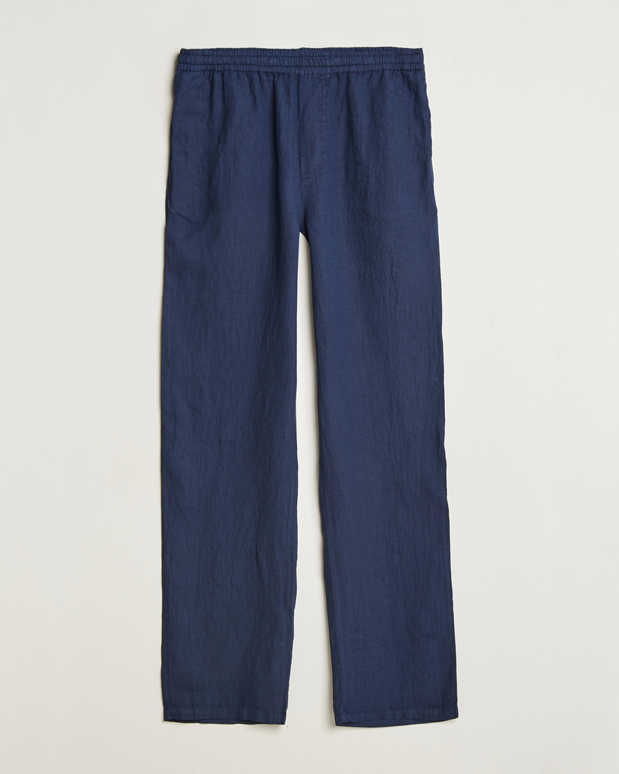 Mies | Housut | Aspesi | Ventura Drawstring Linen Pants Navy