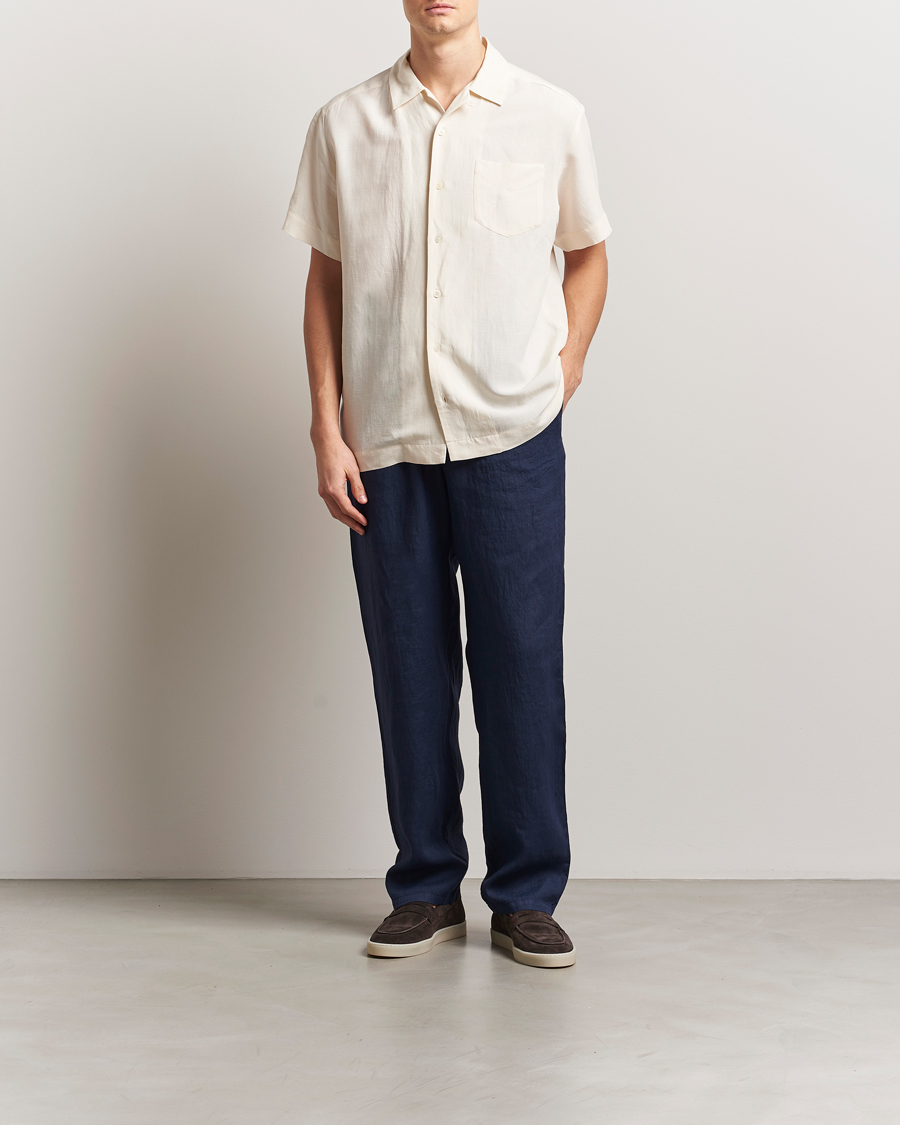 Mies | Housut | Aspesi | Ventura Drawstring Linen Pants Navy