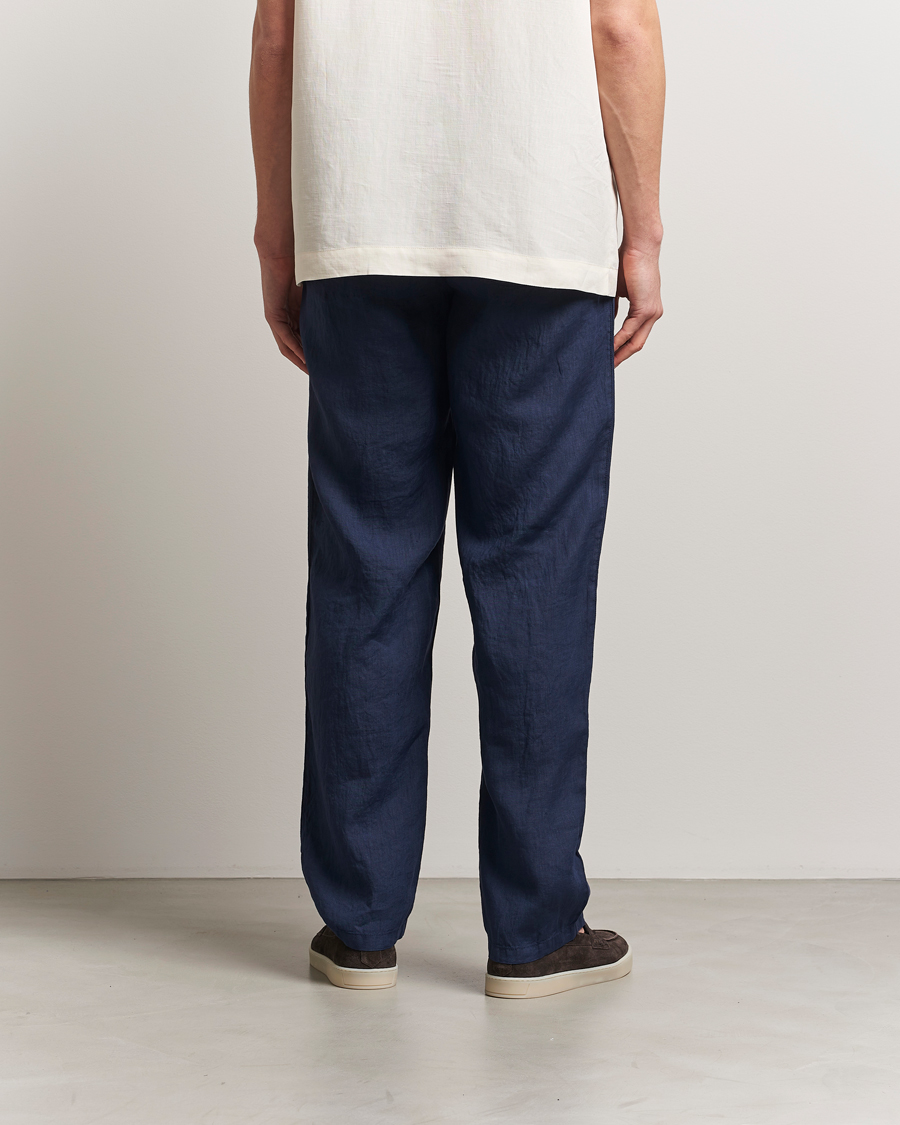 Mies | Housut | Aspesi | Ventura Drawstring Linen Pants Navy