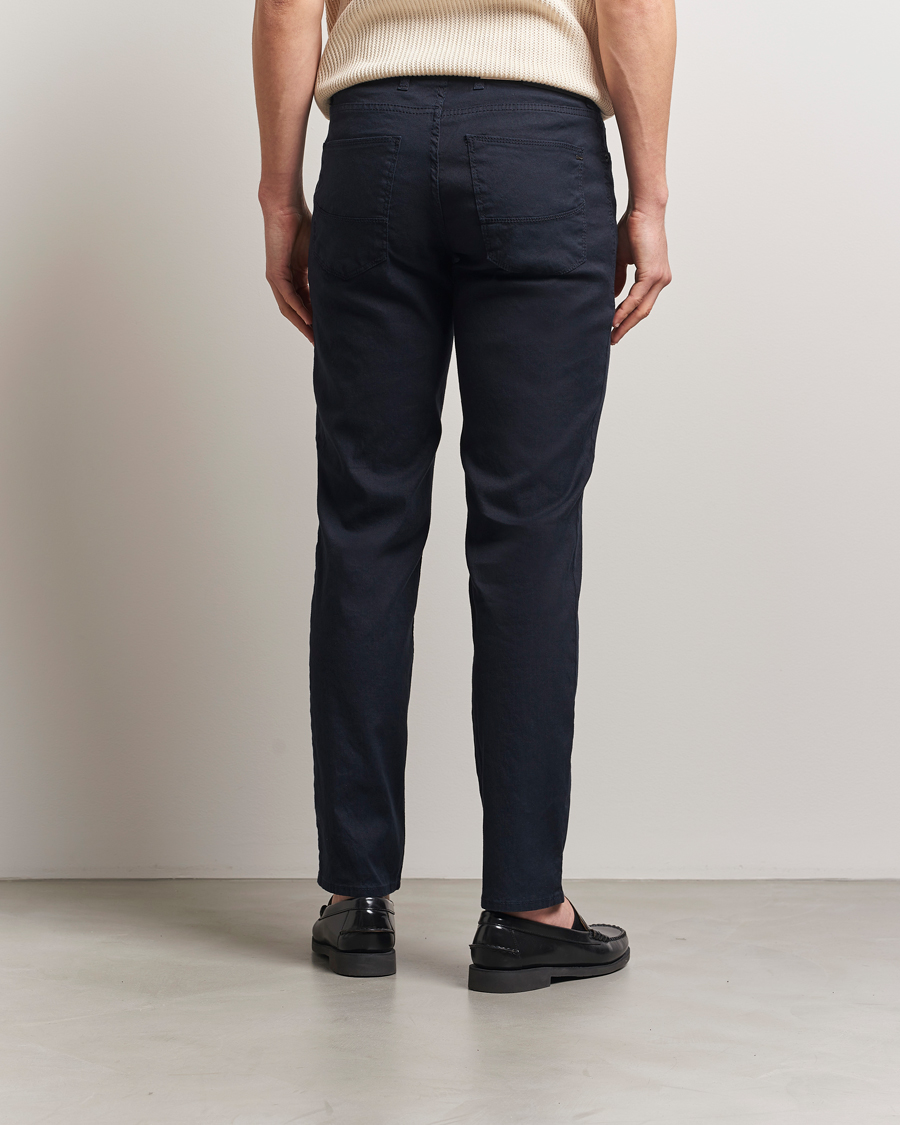 Mies | Housut | Brax | Cadiz Linen-Flex 5-Pocket Pants Navy