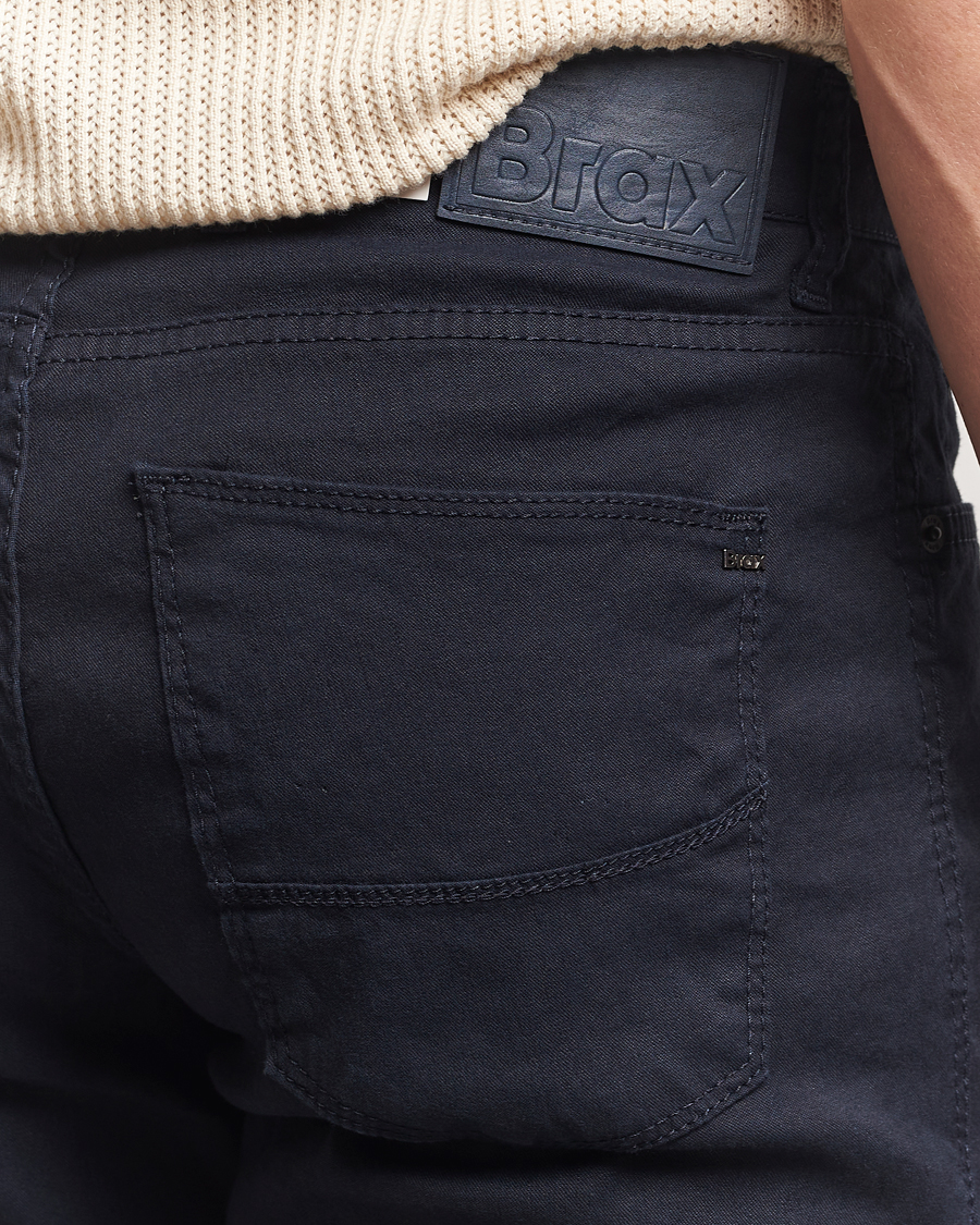 Mies | Housut | Brax | Cadiz Linen-Flex 5-Pocket Pants Navy