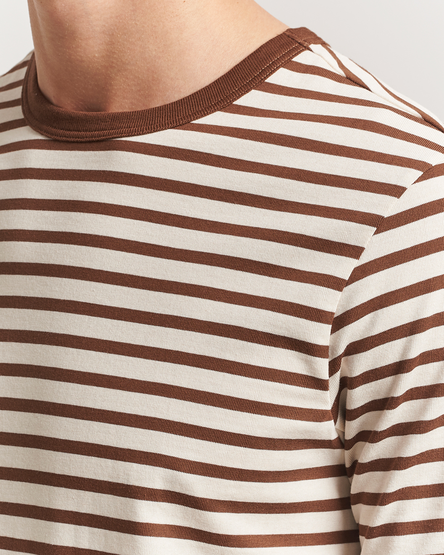 Mies | T-paidat | Merz b. Schwanen | Relaxed Fit Striped Sturdy T-Shirt Nut/Nature