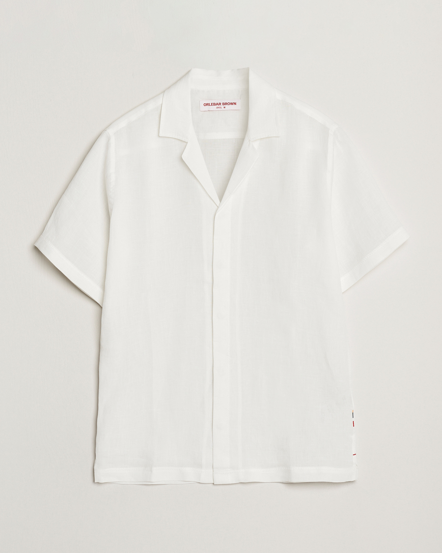 Mies | Kauluspaidat | Orlebar Brown | Maitan II Short Sleeve Linen Shirt White