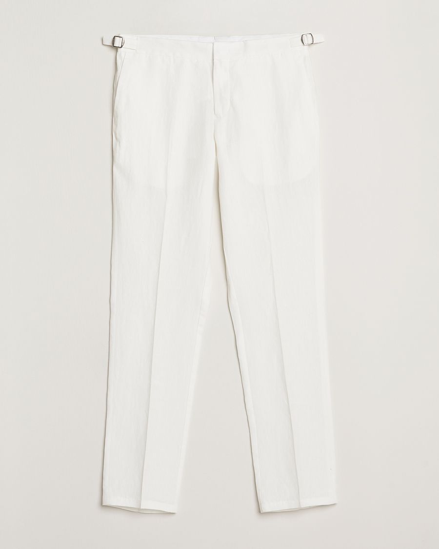 Mies | Housut | Orlebar Brown | Griffon Italian Linen Trousers White Sand