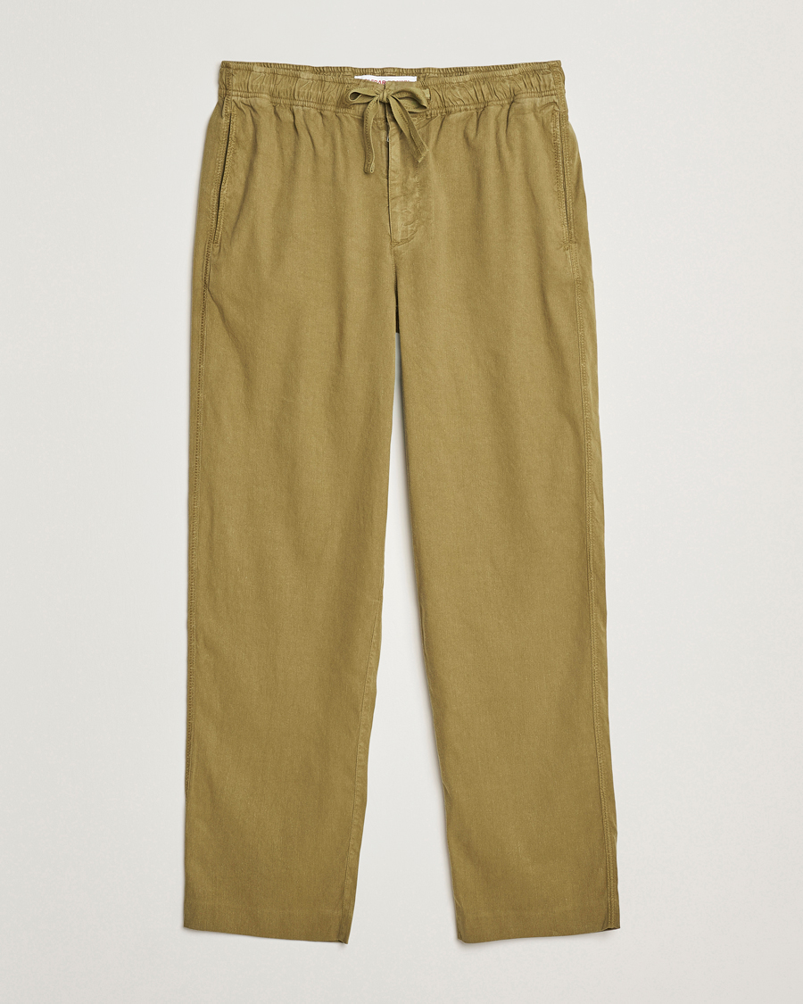 Mies | Housut | Orlebar Brown | Alex Garment Dyed Linen Pants Agave Green