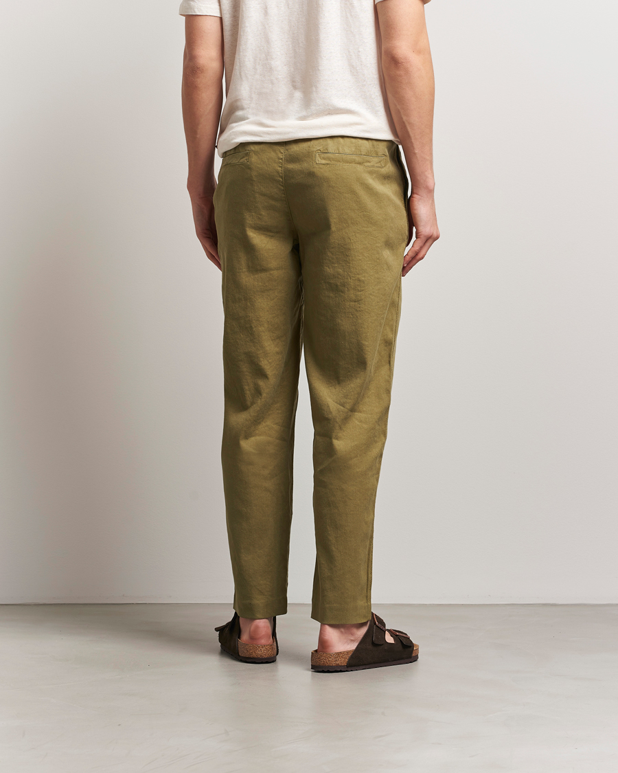 Mies | Housut | Orlebar Brown | Alex Garment Dyed Linen Pants Agave Green