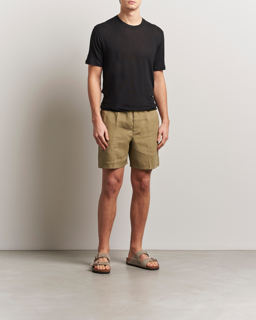 Mies | T-paidat | Orlebar Brown | Standard Linen T-Shirt Black