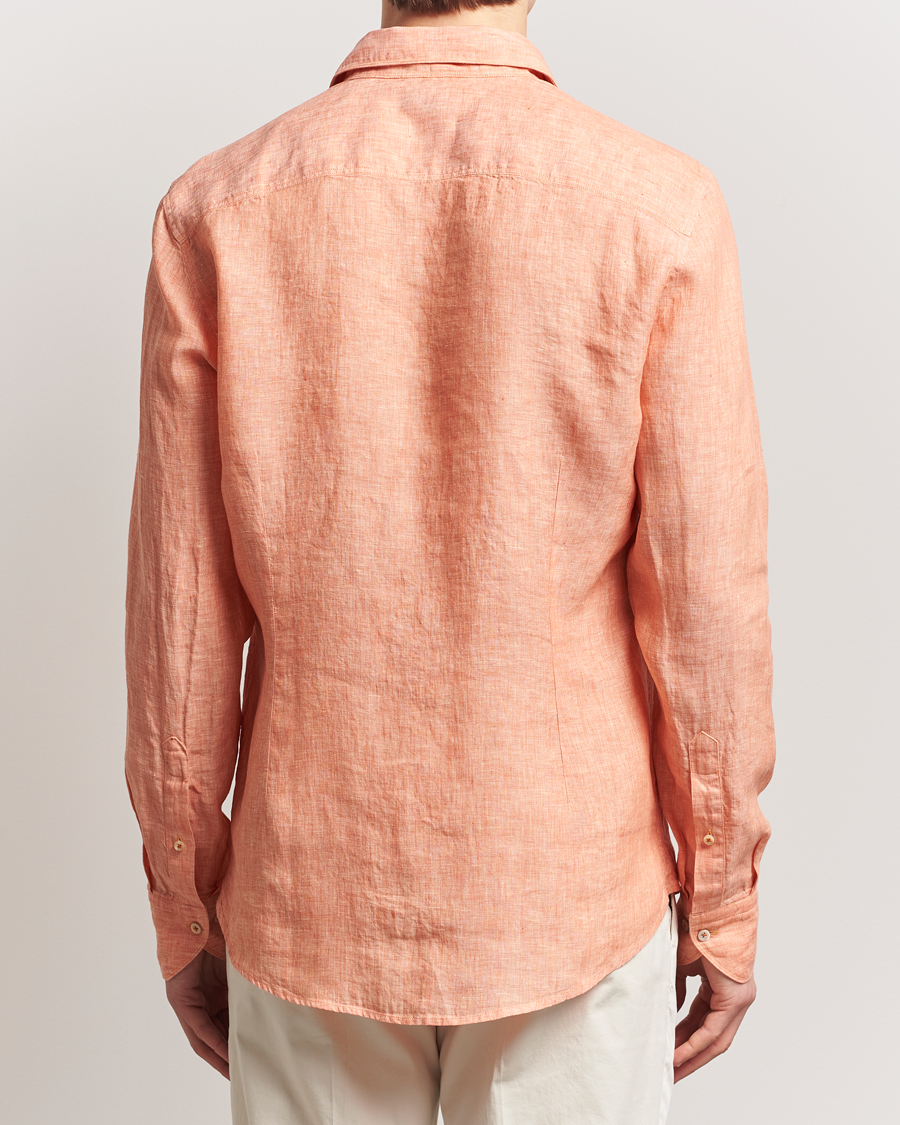 Mies | Kauluspaidat | Stenströms | Slimline Cut Away Linen Shirt Orange