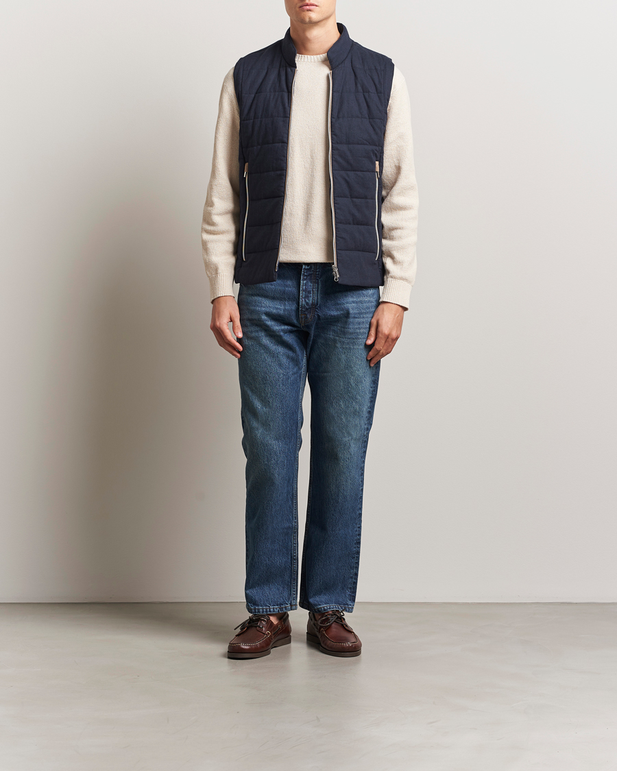 Mies | Takit | Stenströms | Linen/Alcantar Vest Navy