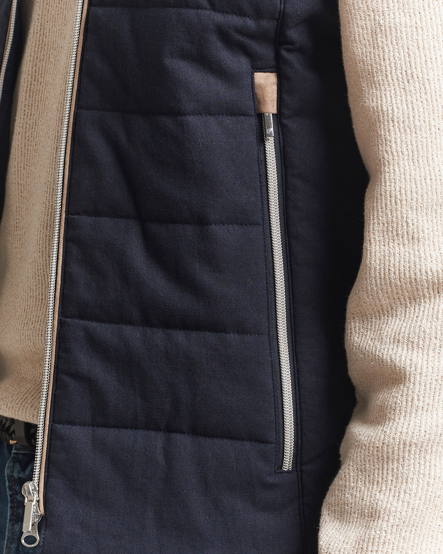 Mies | Takit | Stenströms | Linen/Alcantar Vest Navy