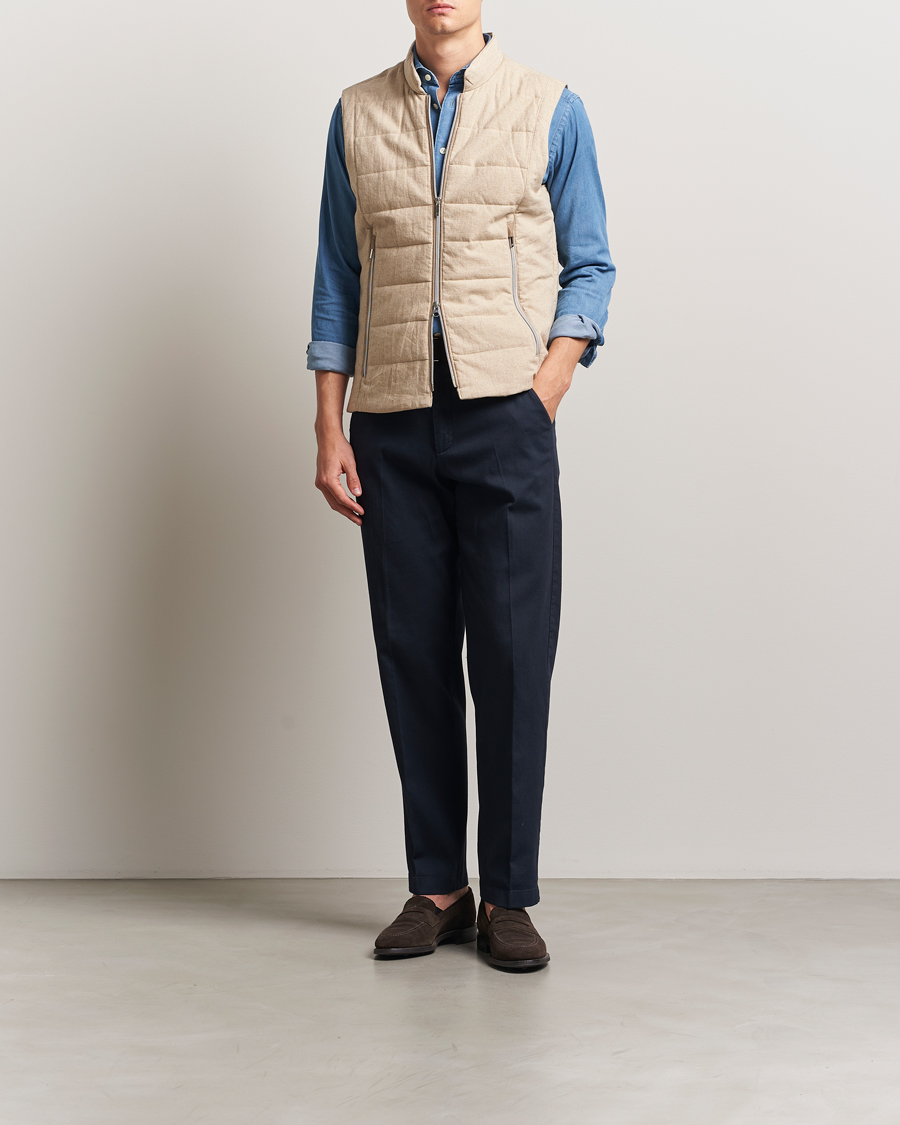 Mies | Takit | Stenströms | Linen/Alcantar Vest Beige