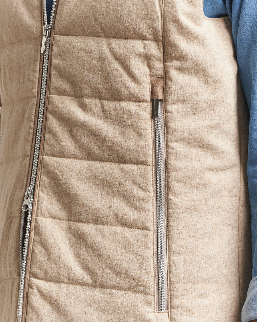 Mies | Takit | Stenströms | Linen/Alcantar Vest Beige